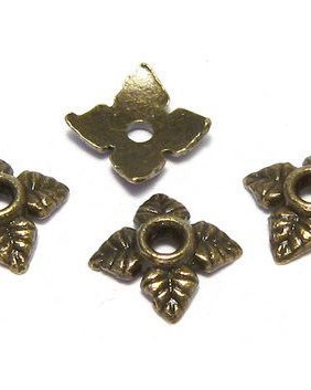 Capacel metalic, bronz, 6x2 mm - 10 bucati