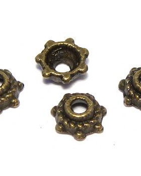 Capacel metalic, bronz, 5x2 mm - 10 bucati