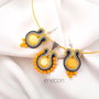 Set soutache galben-gri cu sidef
