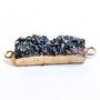 Link Agat  titanium druzy cu  margini electroplacate aur