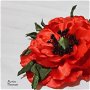 Brosa floare de mac/Accesoriu par/Flori textile