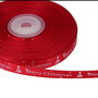 K0315 - (22m) Panglica ripsata/grosgrain, aspect matasos, rosu, Merry Christmas, 10mm