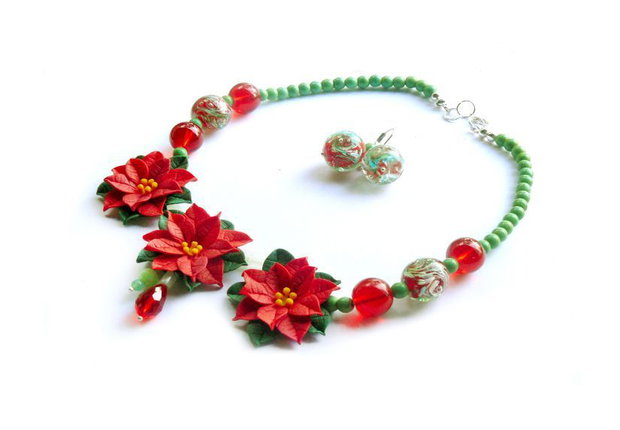 Set cu Floarea Craciunului si lampwork