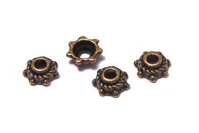 Capacel metalic, cupru, 5x2 mm - 10 bucati