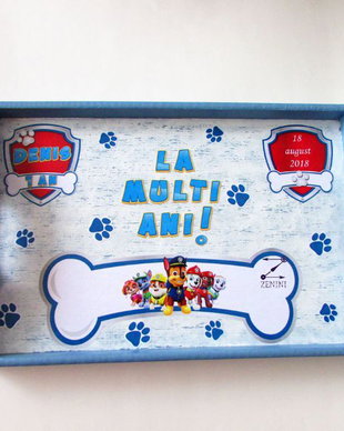 Set mot Paw Patrol, set mot baieti, set mot personalizat, set mot albastru, set taierea motului, tava mot