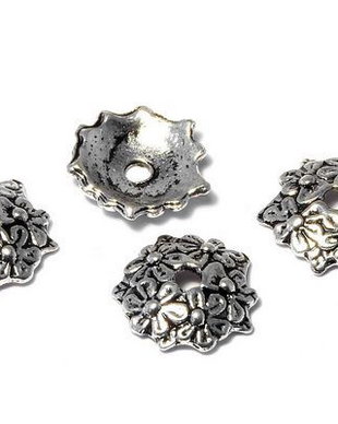 Capacel metalic, argintiu antichizat, 11x3.5 mm