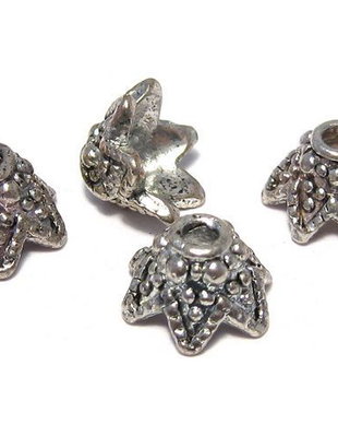 Capacel metalic, argintiu antichizat, 10x6 mm