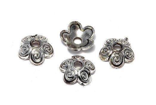 Capacel metalic, argintiu antichizat, 10x3.5 mm