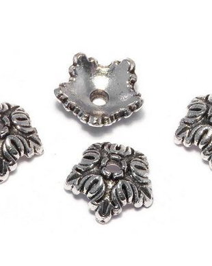 Capacel metalic, argintiu antichizat, 10x3.5 mm