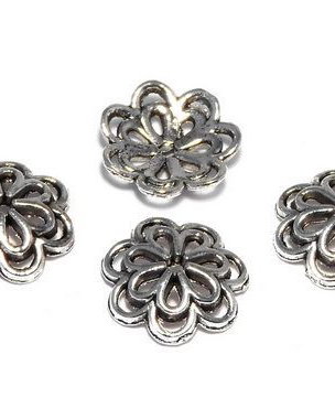 Capacel metalic, argintiu antichizat, 10x3 mm