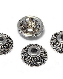 Capacel metalic, argintiu antichizat, 10x3 mm