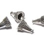 Capacel metalic, argintiu antichizat, 10x21.5 mm