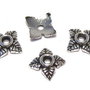 Capacel metalic, argintiu antichizat, 6x2 mm - 10 bucati