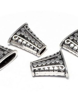 Capacel metalic, argintiu antichizat, 18x7 mm