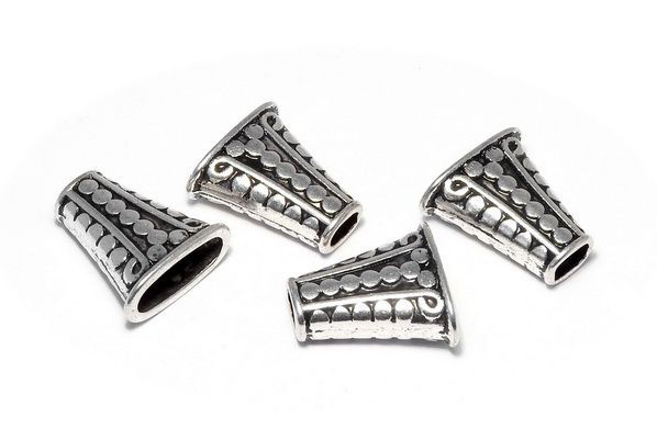 Capacel metalic, argintiu antichizat, 18x7 mm
