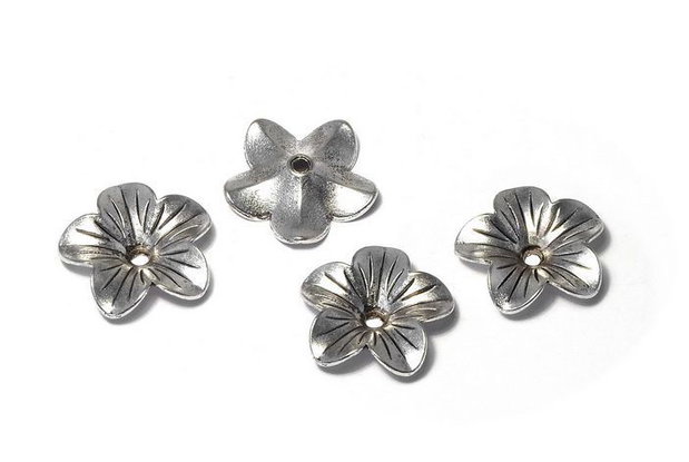 Capacel metalic, argintiu antichizat, 18x5 mm