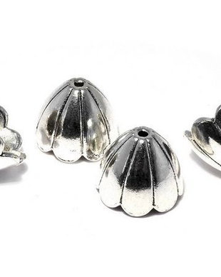 Capacel metalic, argintiu antichizat, 14x17 mm