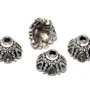 Capacel metalic, argintiu antichizat, 12x6.5 mm