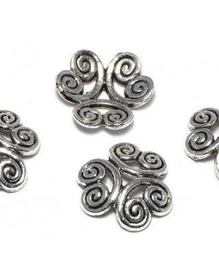 Capacel metalic, argintiu antichizat, 12x4 mm