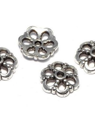 Capacel metalic, argintiu antichizat, 9x3.5 mm