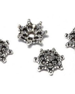 Capacel metalic, argintiu antichizat, 9x3 mm