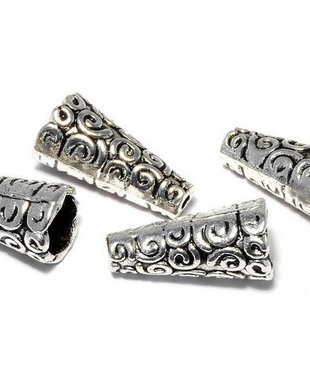 Capacel metalic, argintiu antichizat, 9x18 mm