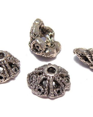Capacel metalic, argintiu antichizat, 8x5 mm