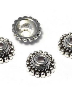 Capacel metalic, argintiu antichizat, 8x3 mm