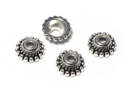 Capacel metalic, argintiu antichizat, 8x3 mm