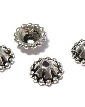 Capacel metalic, argintiu antichizat, 8x3 mm