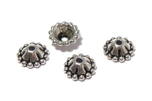 Capacel metalic, argintiu antichizat, 8x3 mm