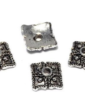 Capacel metalic, argintiu antichizat, 8.5x2 mm