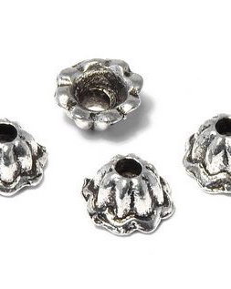 Capacel metalic, argintiu antichizat, 7x4 mm
