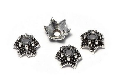 Capacel metalic, argintiu antichizat, 7x3 mm