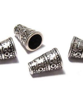 Capacel metalic, argintiu antichizat, 7x10 mm