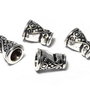 Capacel metalic, argintiu antichizat, 7.5x10 mm