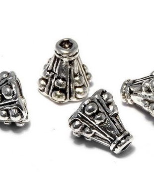 Capacel metalic, argintiu antichizat, 9x9 mm