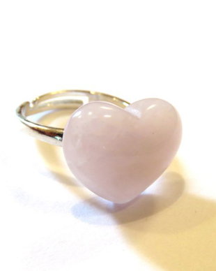Inel reglabil din Argint 925 si Cuart roz - IN567 - Inel inima roz, inel romantic, inel delicat, inel mireasa
