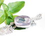 Femininity - bratara minimala cu quartz rose si lantisor placat cu argint