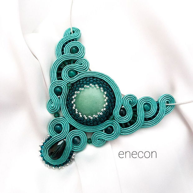 Colier soutache aventurin