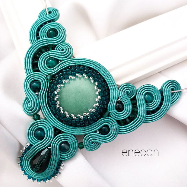 Colier soutache aventurin