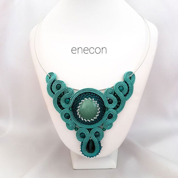 Colier soutache aventurin