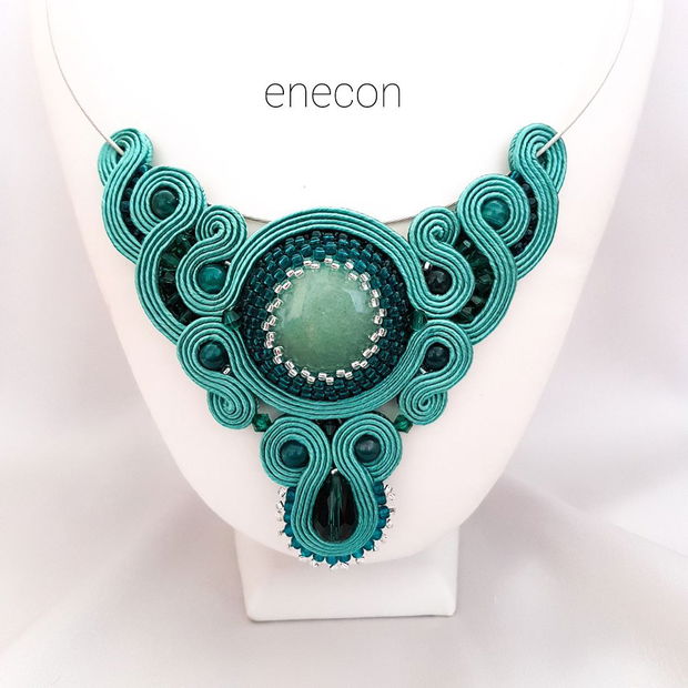 Colier soutache aventurin