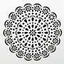 K0430 - Stencil / sablon, plastic flexibil, reutilizabil, mandala, floare, 13x13cm