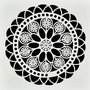K0428 - Stencil / sablon, plastic flexibil, reutilizabil, mandala, floare, 13x13cm