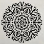 K0424 - Stencil / sablon, plastic flexibil, reutilizabil, mandala, floare, 15x15cm