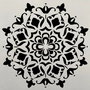 K0425 - Stencil / sablon, plastic flexibil, reutilizabil, mandala, floare, 15x15cm