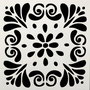 K0427 - Stencil / sablon, plastic flexibil, reutilizabil, mandala, floare, 15x15cm