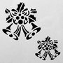 K0423 - Stencil / sablon, plastic flexibil, reutilizabil, clopotei, Craciun, 13x13cm