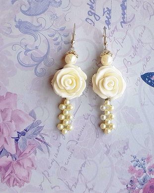 Cercei Cream Rose